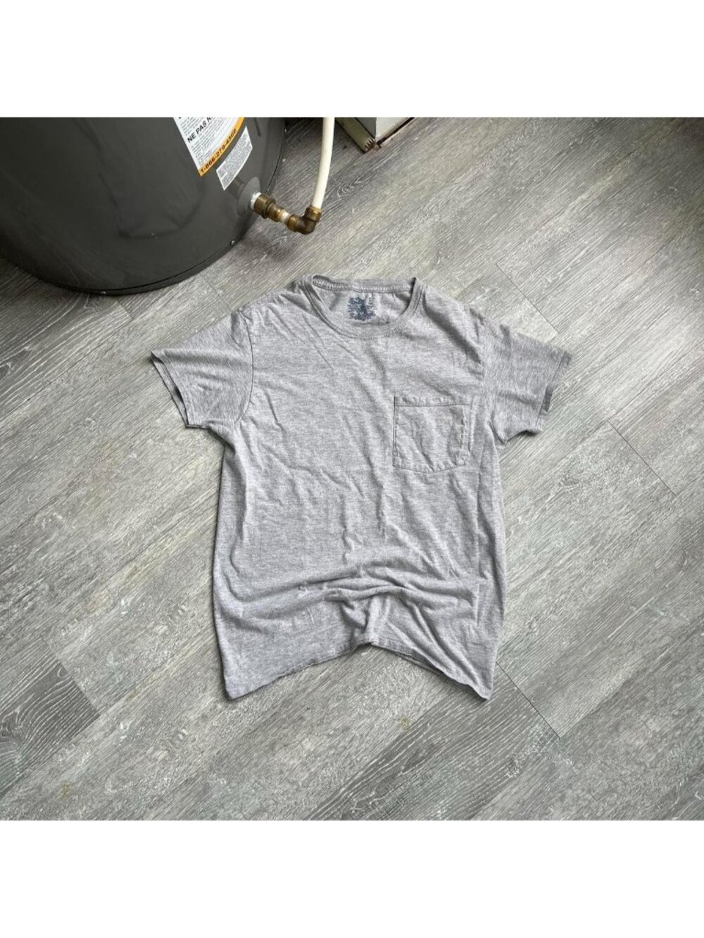 Grey Fruit of The Loom Simple / Blank Pocket T-Shirt
